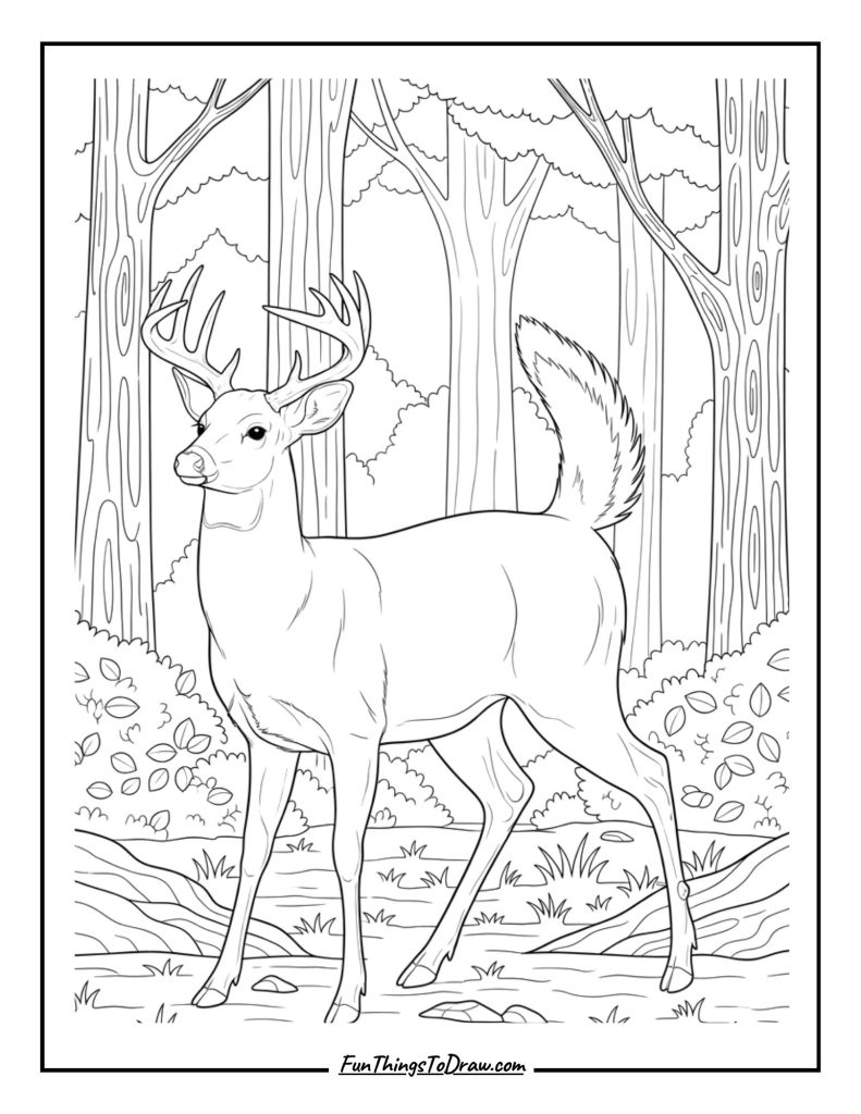 White-tailed deer shows its warning flag