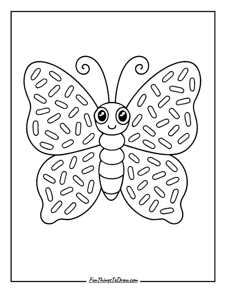 Butterfly wings made of candy sprinkles
