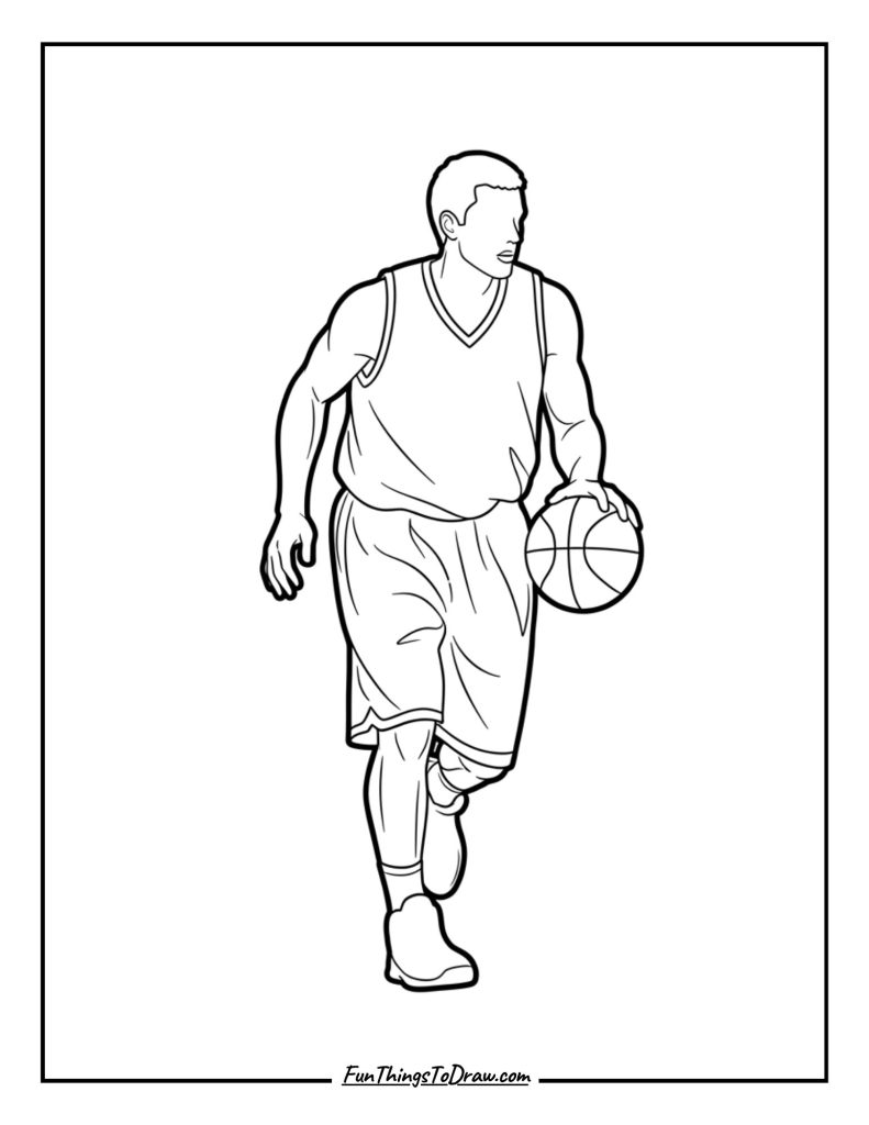 Basketball player shadow silhouette