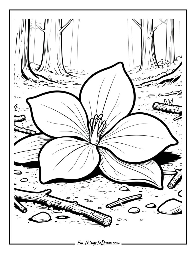 Trillium on Forest Floor