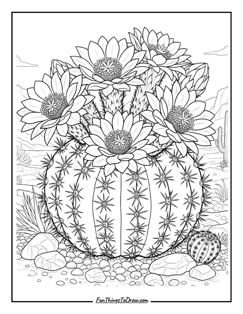 Barrel Cactus Bloom