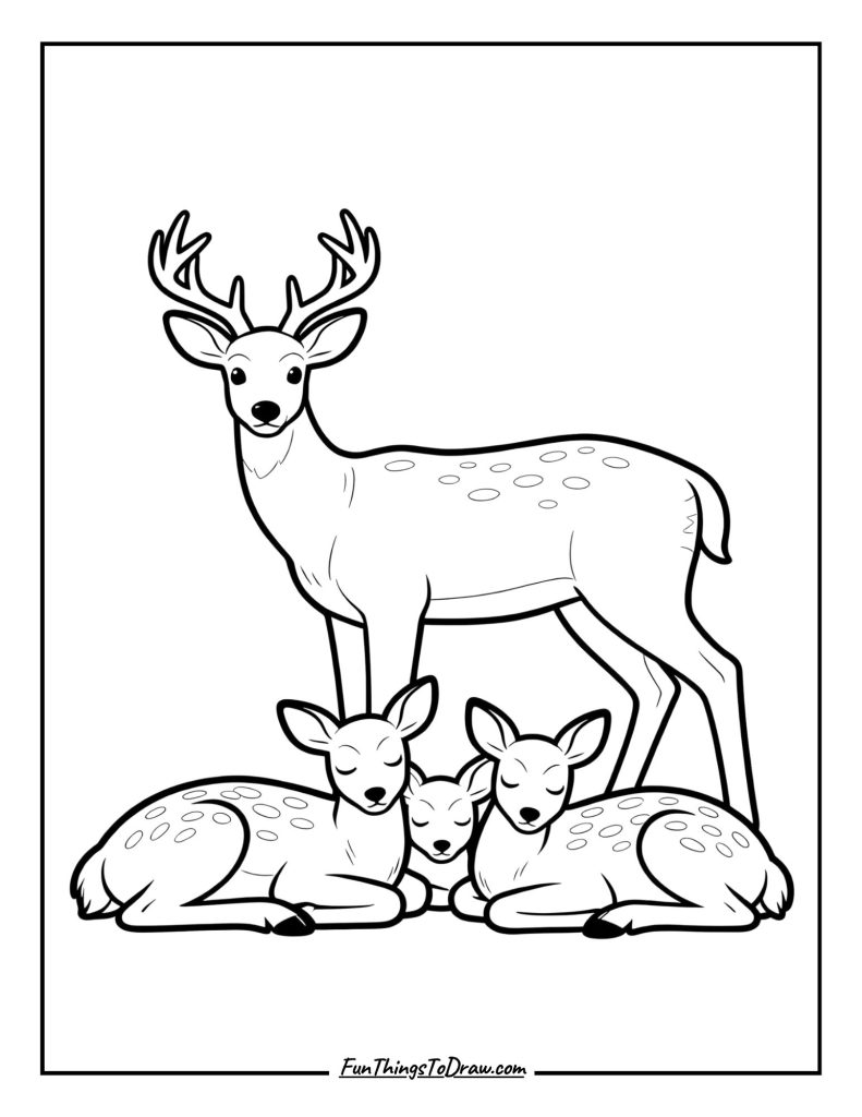 48. Buck stands guard over his sleeping family.
