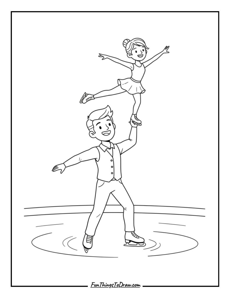 Pair skaters performing a lift