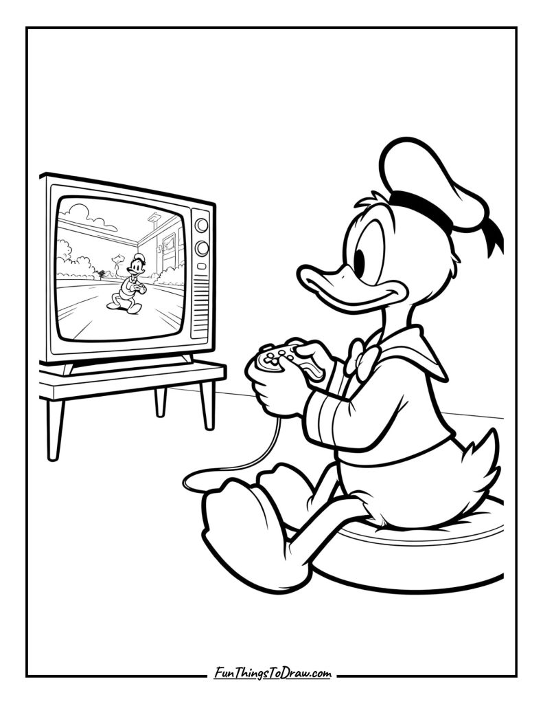 Donald playing video games