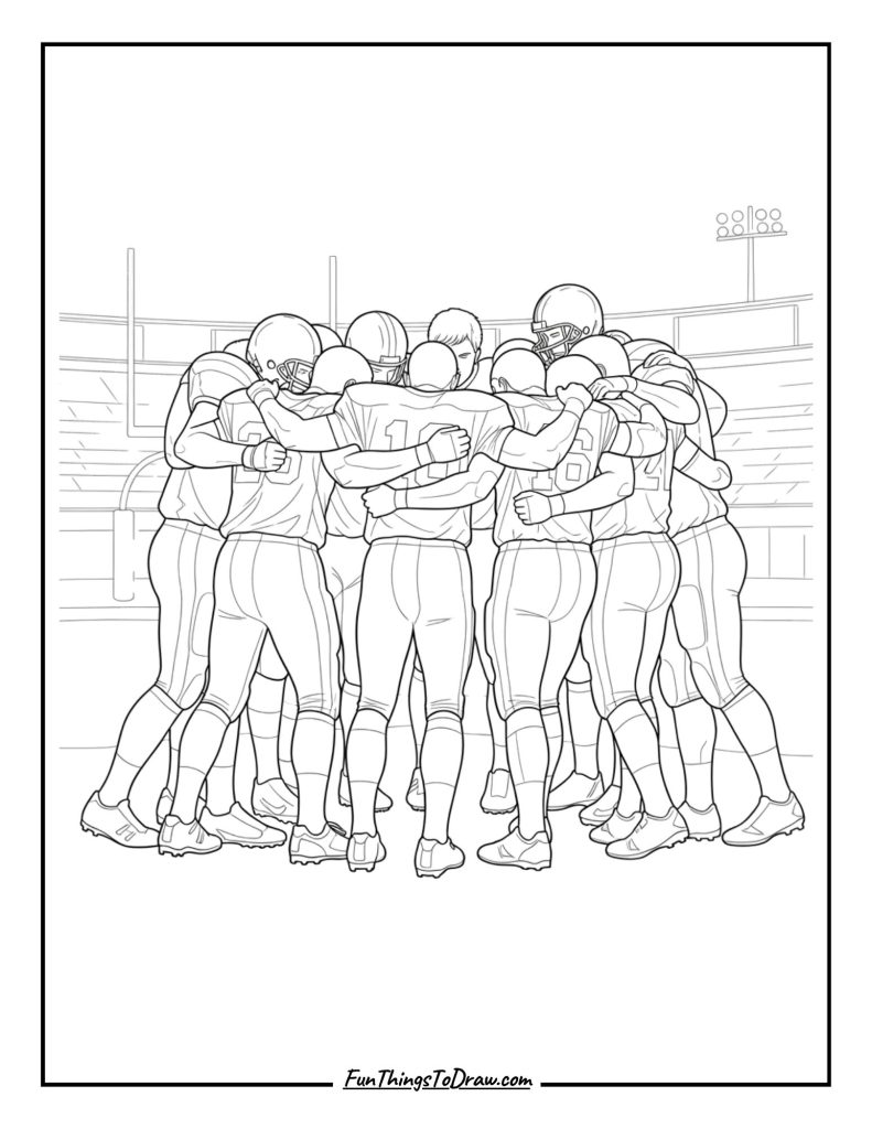 Team huddle before the game