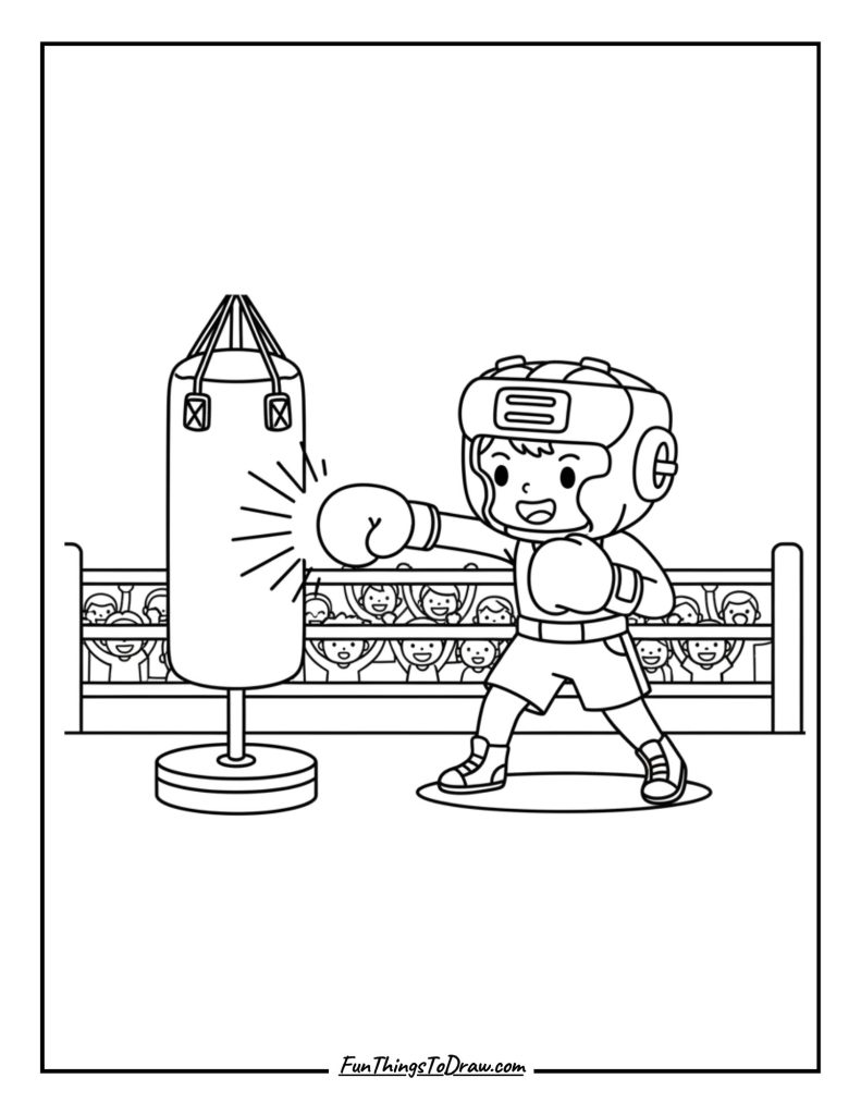 Boxer throwing a punch