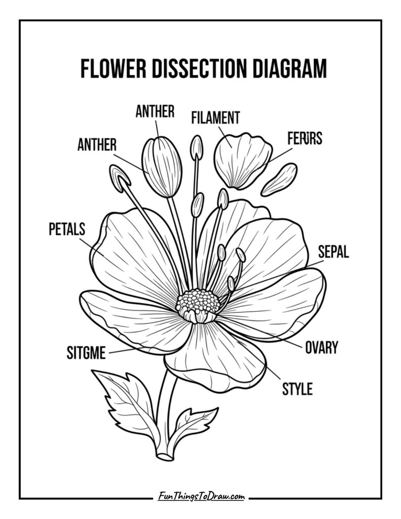 Flower Dissection Diagram