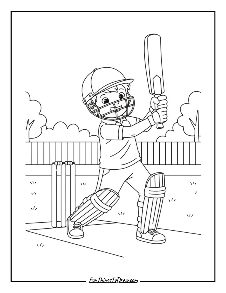Cricket batsman hitting a shot