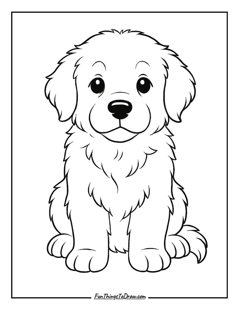 Golden Retriever puppy with soft fluffy fur portrait