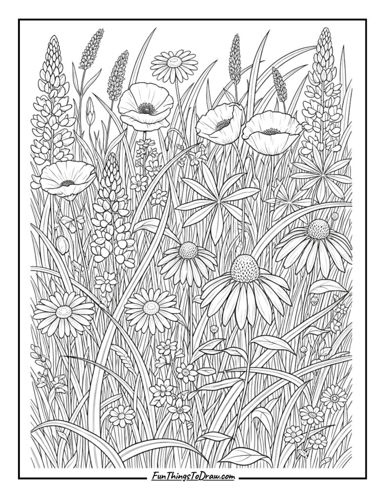 Wildflower Meadow with Grass