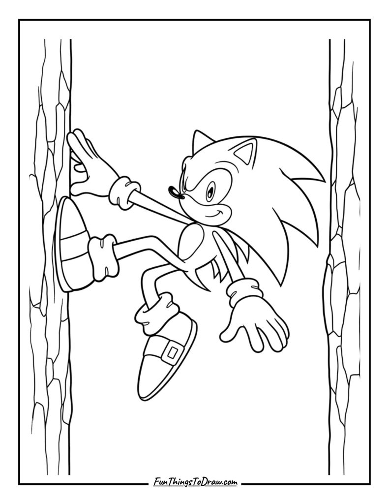 Sonic wall jumping between two surfaces
