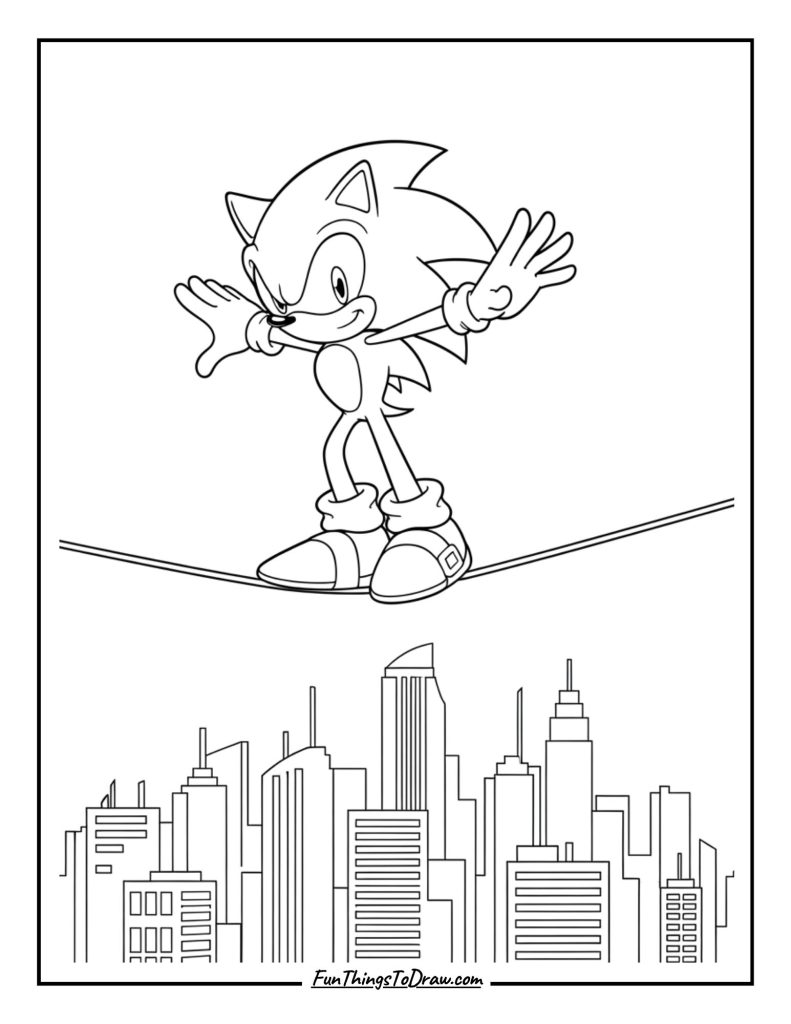 Sonic balancing on a thin beam or wire