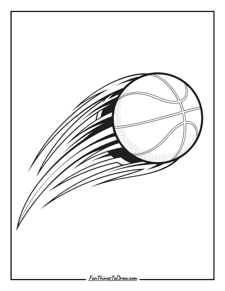 Basketball in motion lines