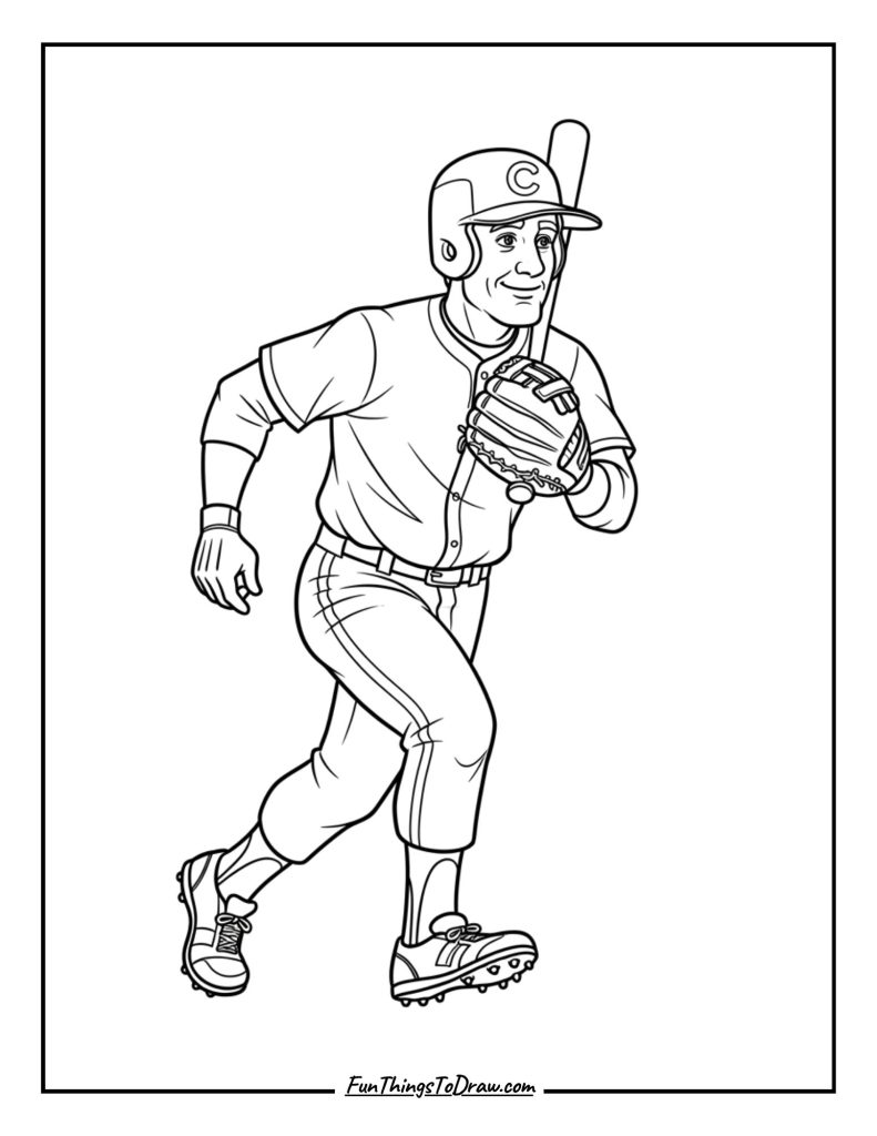 Player running to first base