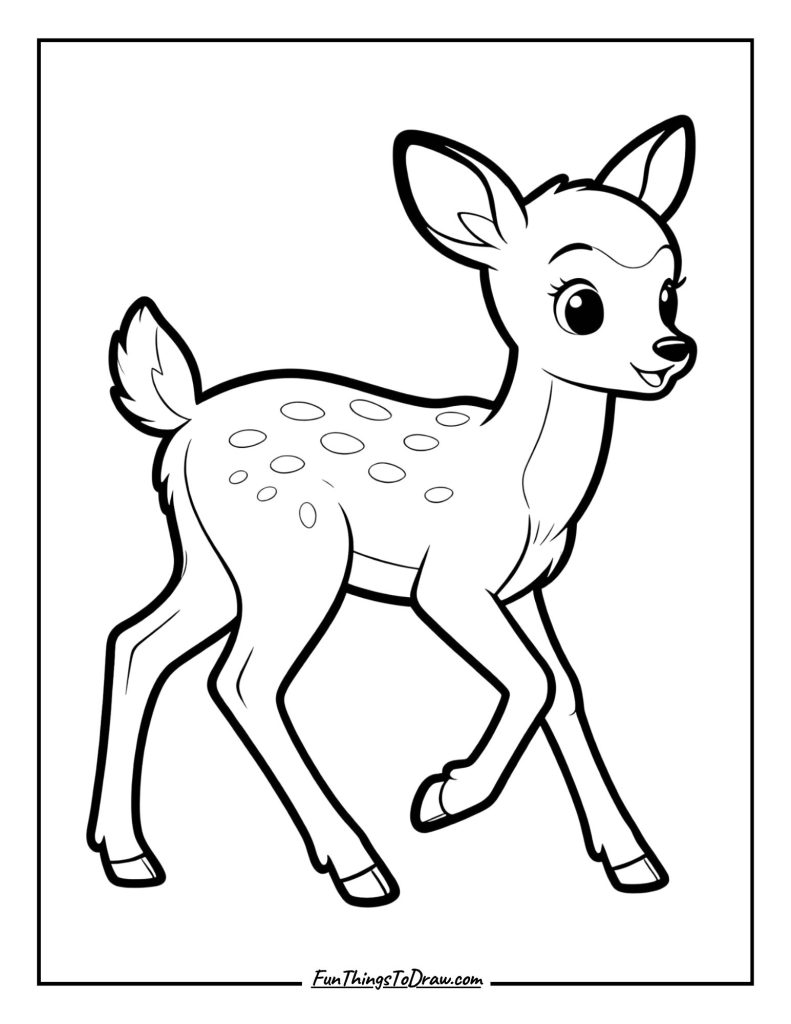 Baby deer takes first wobbly steps