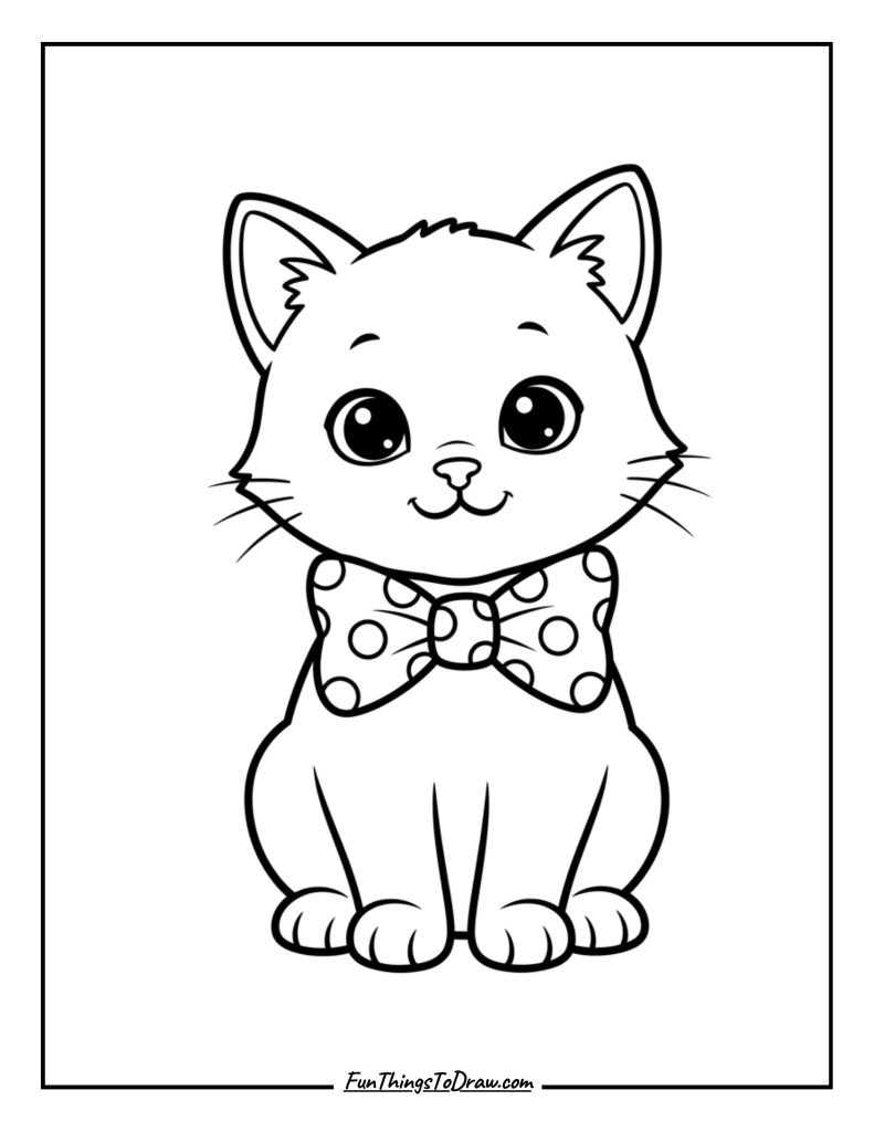 Kitten wearing a bow tie