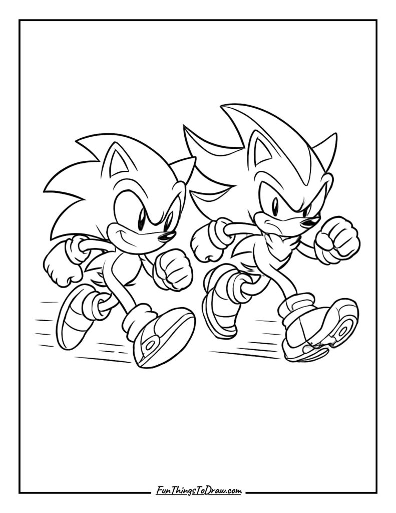 Sonic racing against Shadow the Hedgehog
