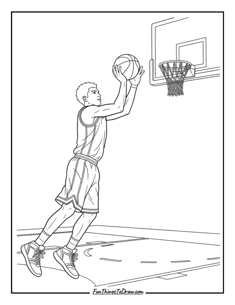 Basketball player shooting free throw