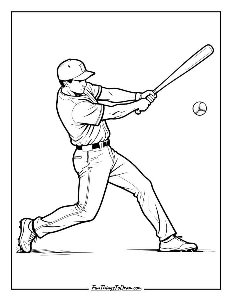 Batter swinging at the ball