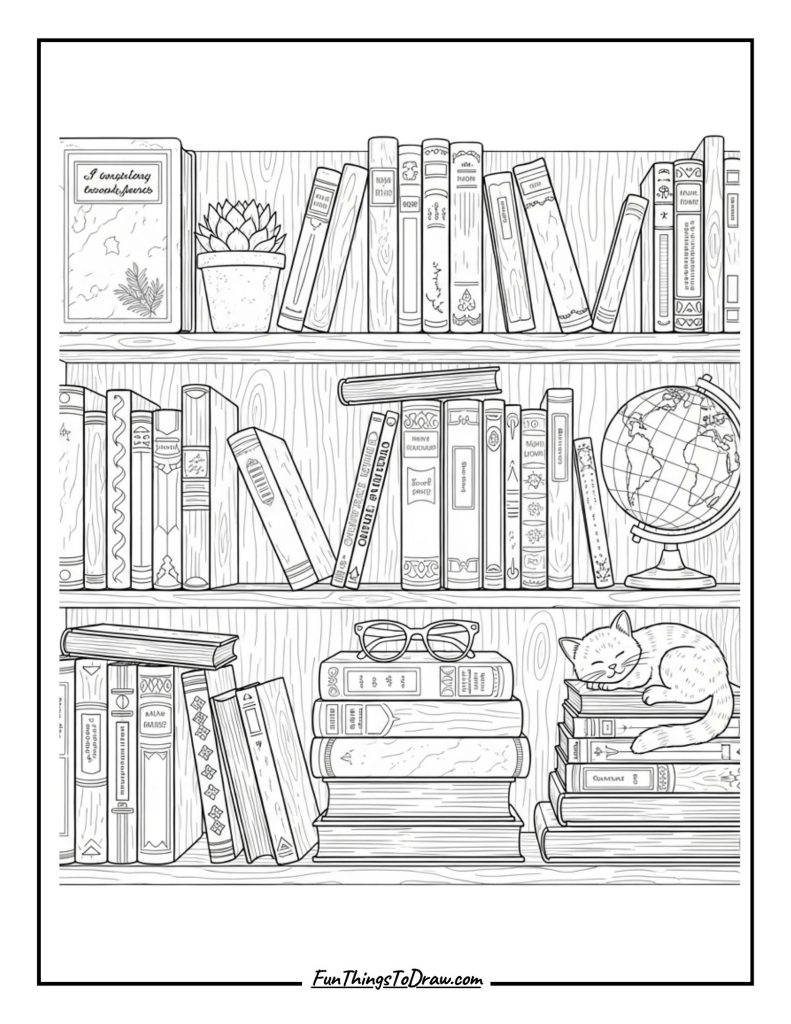 Bookshelf filled with books