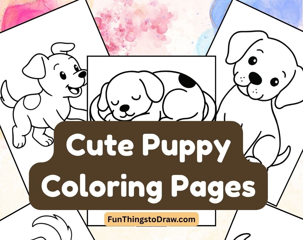 Cute puppy coloring pages