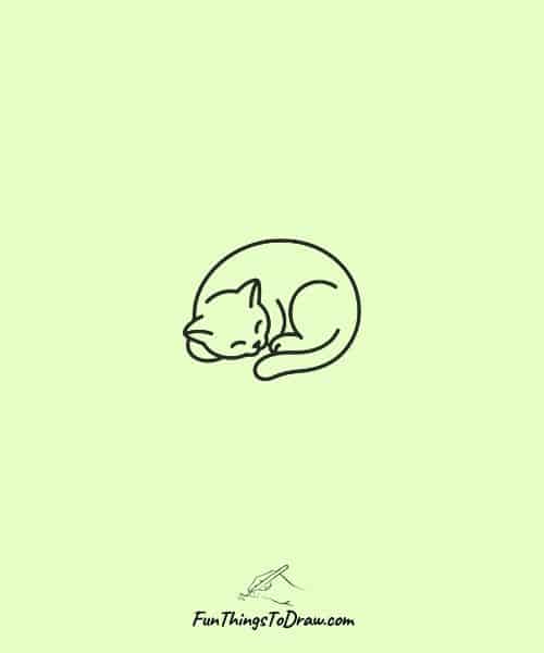 Sleeping Curled Cat