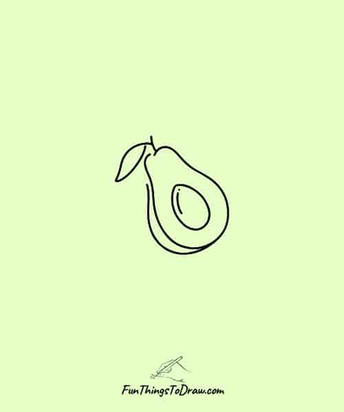 Half Avocado Drawing
