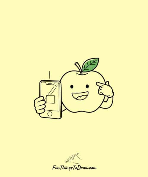 Cool apple drawing