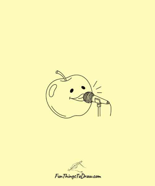 Apple Singing with Microphone