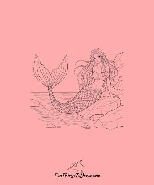 Anime Girl Drawing Idea: Mermaid with Tail