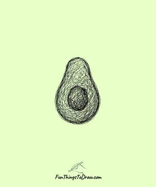 Scribble Texture Avocado Drawing