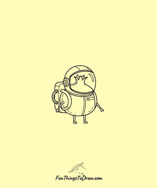 Cool Drawing of Pomegranate Astronaut