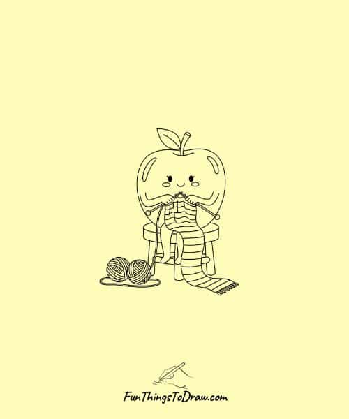 cool apple drawing idea