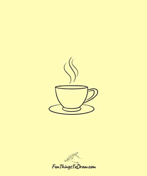 Steaming Tea Cup Drawing