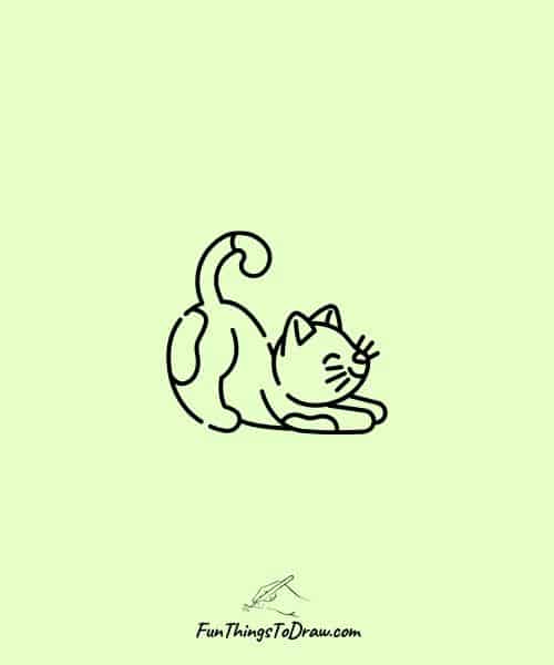 Stretching Cat drawing