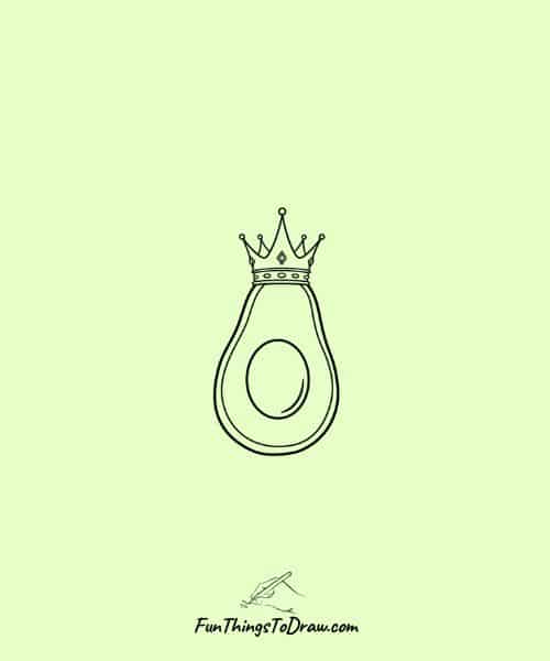 Avocado Wearing Crown