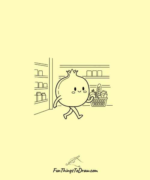 Pomegranate Shopping Drawing