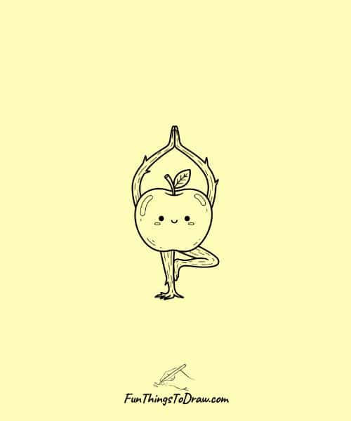 Apple Doing Yoga Pose