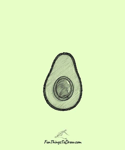 Diagonal Hatched Avocado