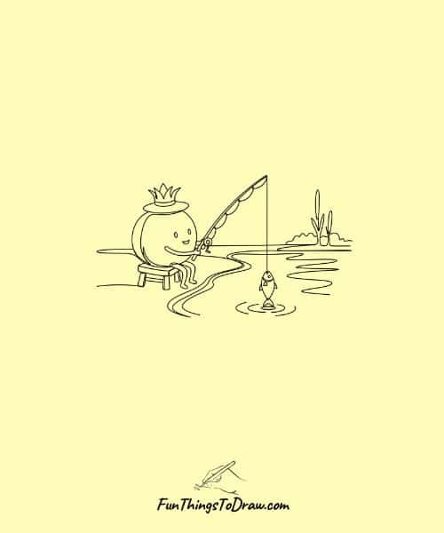 Pomegranate Fishing drawing