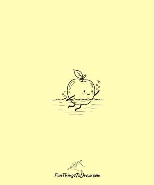 beautiful drawing of apple
