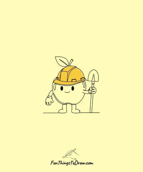 Apple Construction Worker drawing