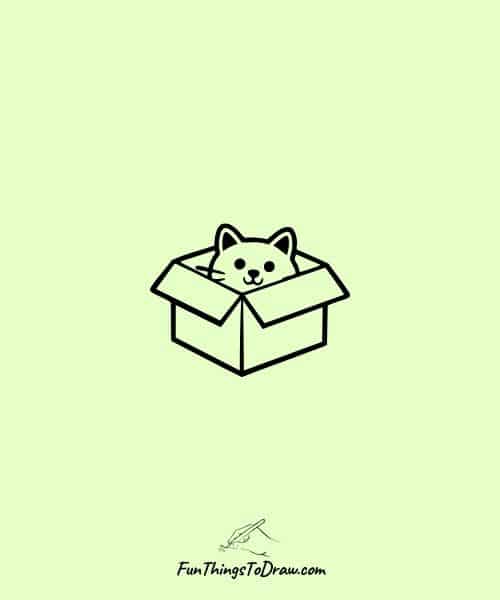 Drawing of Cat in a Box