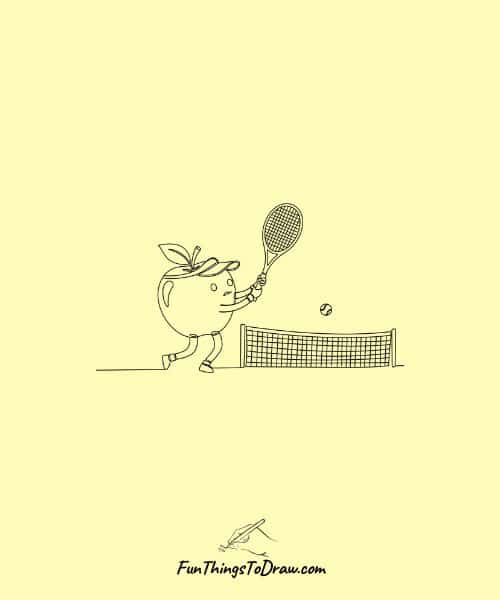 Apple Playing Tennis