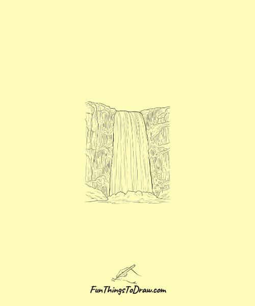 Frozen Waterfall Drawing