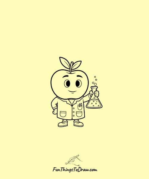 Apple Scientist with Beaker