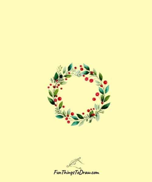 Winter Wreath Drawing