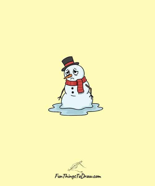 drawing of Melting Snowman