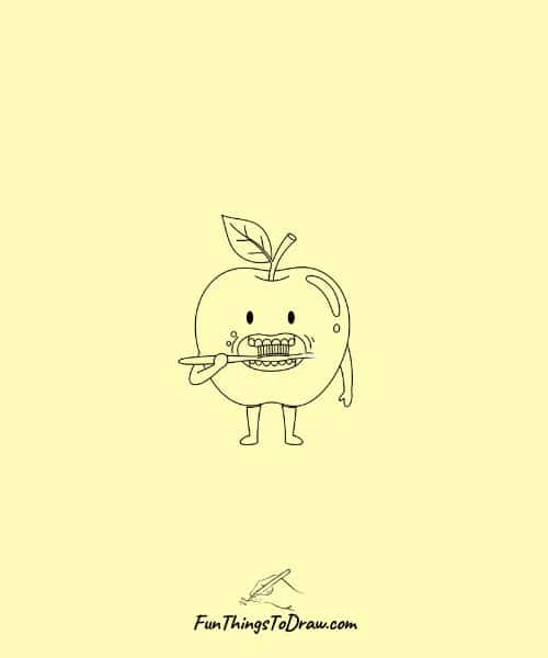 Apple Brushing Teeth