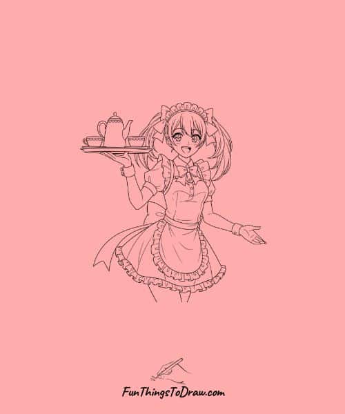 Maid Café Waitress Drawing
